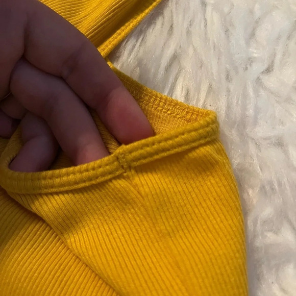 Anthropologie Ribbed Yellow Basic Tank Size Small - Picture 4 of 6